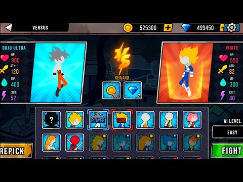 Super Stickman Dragon Warriors- Goku Ultra vs Vegeta