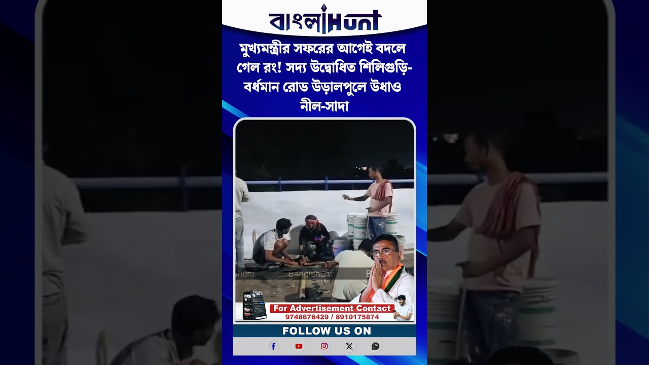 মুখ্যমন্ত্রীর সফরের আগেই বদলে গেল রং! সদ্য উদ্বোধিত শিলিগুড়ি-বর্ধমান রোড উড়ালপুলে উধাও নীল-সাদা