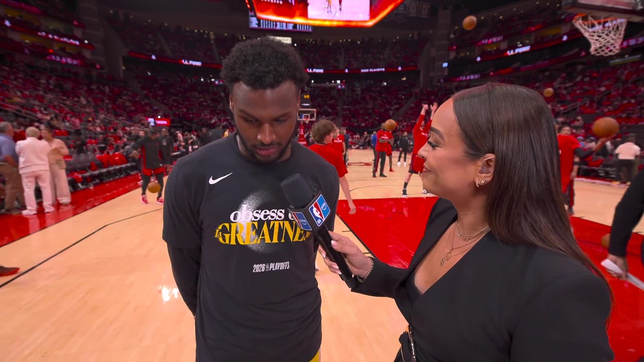 Bronny James Speaks After Scoring First Career Playoff Bucket And Making History With His Dad