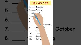 Prepositions Test | On, In, At #prepositions #grammarquiz