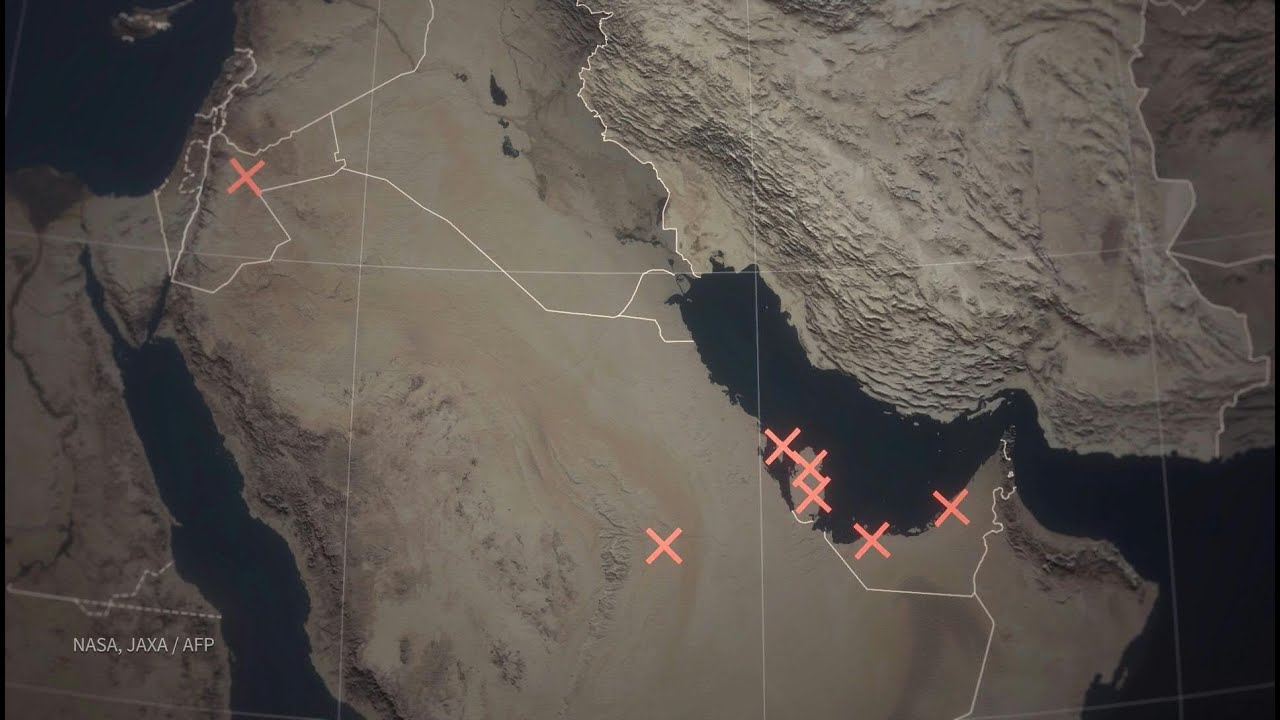 Video | ANIMATED MAP: Iranian attacks against radars or THAAD defense systems | AFP Animé
