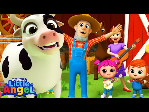 Old MacDonald Had A Cow | Animal Learning Videos | Little Angel Kids Songs & Nursery Rhymes