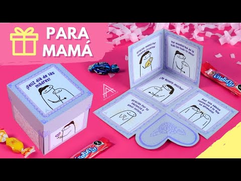 🌸Caja sorpresa explosiva para Mamá 🌸Regalo con frases de Flork para día de las madres