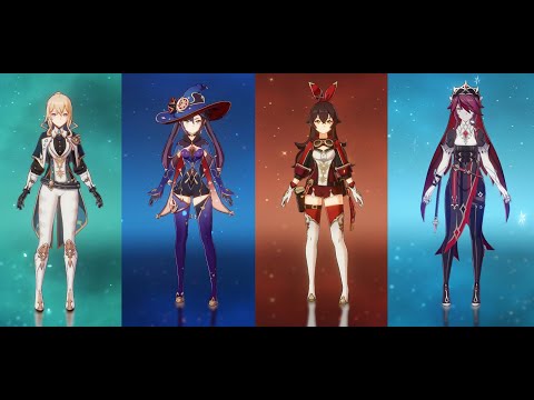 ALL Alternative Outfit Idle and Gameplay showcase - Jean Mona Amber Rosaria - Genshin Impact 2.5
