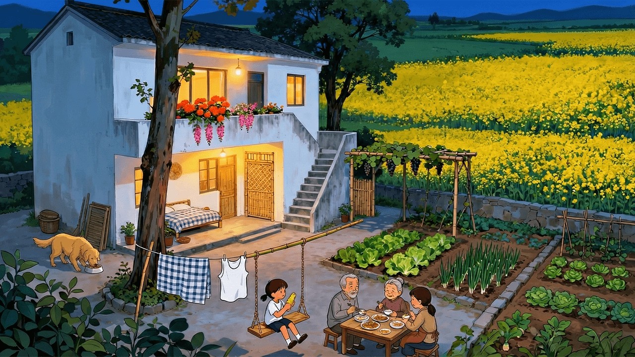 A Quiet Summer Day with Grandparents in the Countryside | Ghibli Style Video