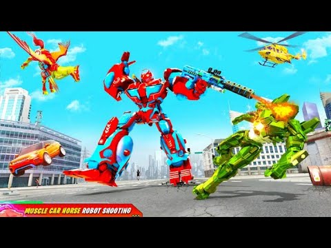 Ride the flying robot horse and transform into a classic car robot in action fighting-Temu Gamer.