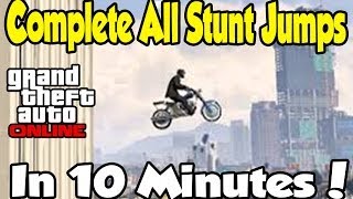 GTA Online - Complete All "Stunt Jumps" in Minutes! (Get Lime Green Paint Easy) [GTA V Tutorial]