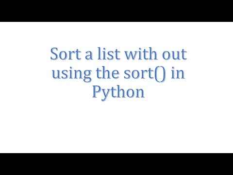 Sorting A List Without Using Sort Function In Python Tamil