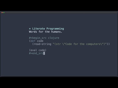 Using Emacs for Literate Programming with Clojure