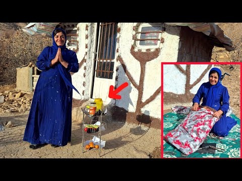 Zahra's art in the bitter cold of winter😱