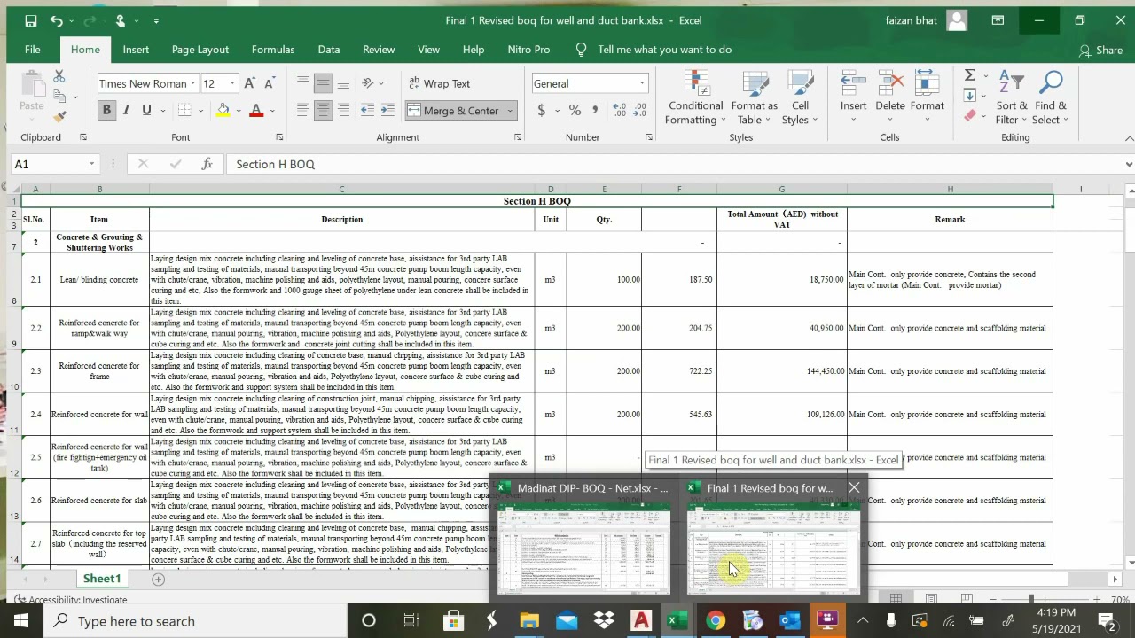 BOQ Part 1 || BOQ of Concrete item || Civil Engineer FBH