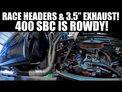 V8 S10 with race headers and 3.5\\" exhaust sounds so Rowdy! ( 400 CID Small Block Chevy )