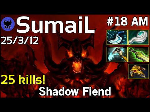 25 kills! SumaiL [EG] plays Shadow Fiend!!! Dota 2 7.21