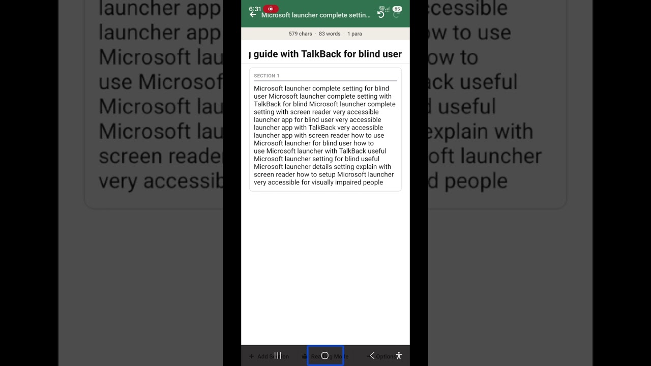 Microsoft launcher the advance accessible launcher for blind complete setting and useful shortcut 