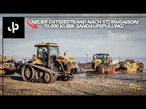 so entsteht neuer Ostseestrand! Raupenschlepper am Strand || JP Agrar Doku