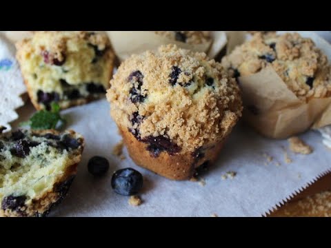 Blueberry Streusel Muffins Recipe | Soft, Buttery & Loaded with Crumble! No Mixer Needed!