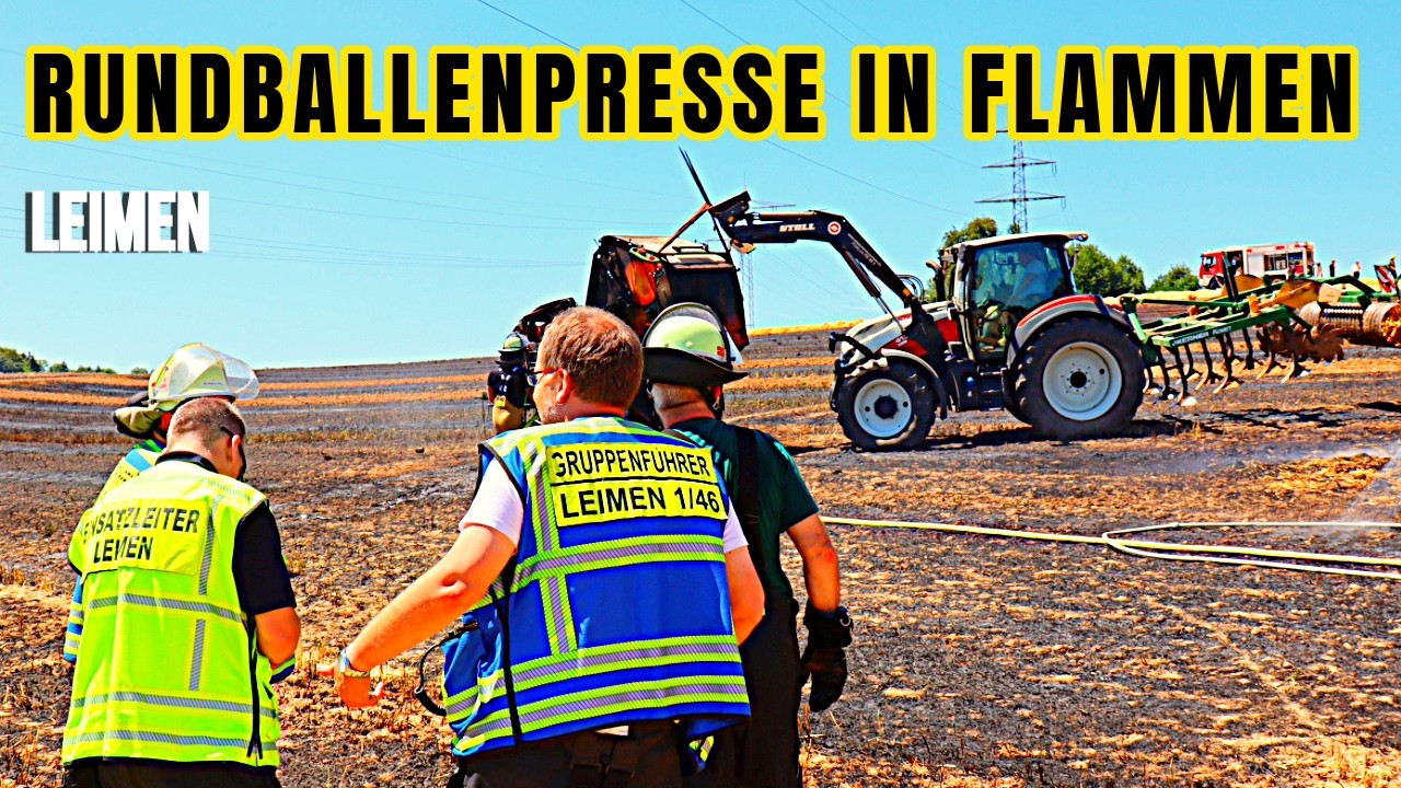 Große Rauchsäule über Lingental: Rundballenpresse setzt Feld in Brand