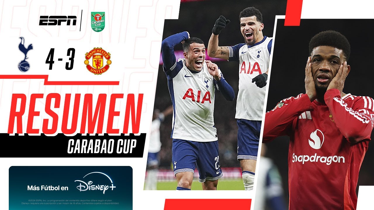 LOS SPURS LE GANARON UN PARTIDAZO DE LOCOS A LOS DIABLOS ROJOS | Totttenham 4-3 M. United | RESUMEN