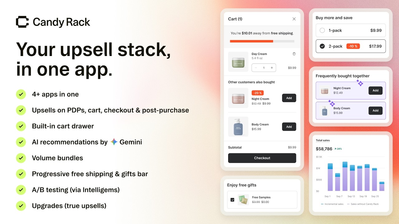 Candy Rack • Upsell Cross‑sell Demo