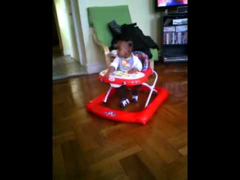 8 month old Joel 1st day with his walker