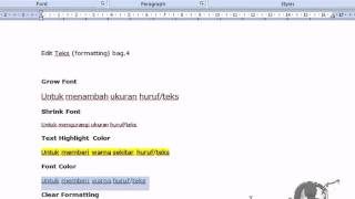 Microsoft Word: Formating (Font) Part.4