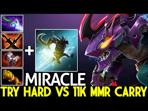 MIRACLE [Slark] Epic Pro Try Hard Against 11k MMR Carry Dota 2