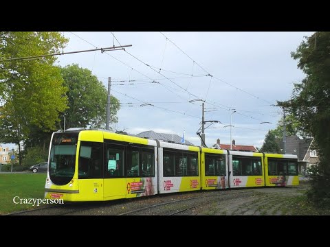 Gele RET Tram Langs Herfstbladeren Bij Kreekhuizenlaan
