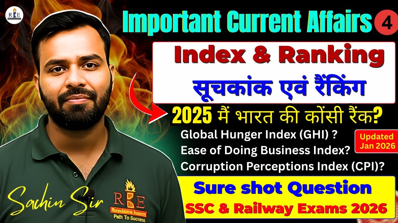 Index & Ranking (सूचकांक एवं रैंकिंग 2025) | 100% Question in SSC & Railway Exams| Latest pattern