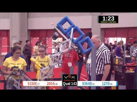 2015 VRC Arts Q143 - 5150E 200A vs 9364B 127B - 53 to 74 - VEX Worlds 2015 - Arts Division
