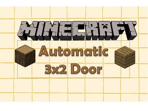 Minecraft - Automatic Door 3X2 Redstone Tutorial