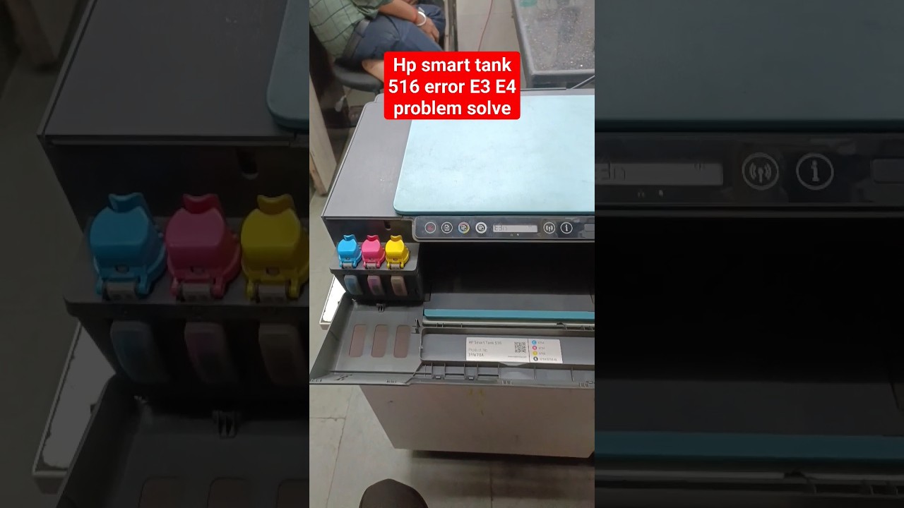 Hp smart tank 516 error E3 E4 problem solve #hp #printersupport
