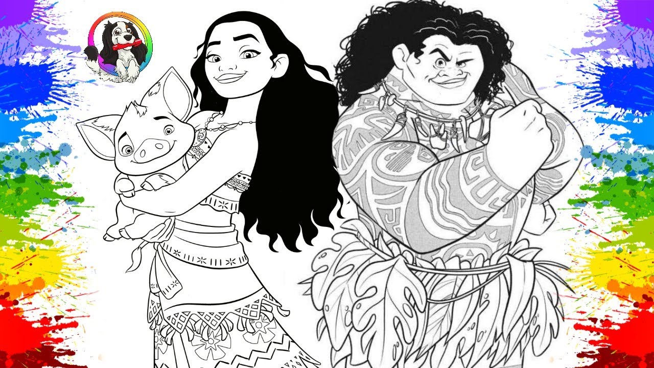 Desenholandia Colorindo Desenho da Princesa da Disney | Disney Princess Movie Moana em Português