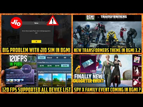 BGMI SERVICES STOPPED ???? ON JIO NETWORK | 120 Fps Supported Devices | Spy X Family Event in BGMI ?