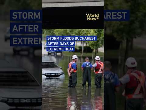 Storm floods Bucharest after days of extreme heat #worldnow