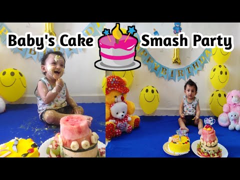 Namish Cake Smash Photoshoot At Home ll Baby Boy Cake Smash Party Decoration ll Cake Smash Party 🥳🎉