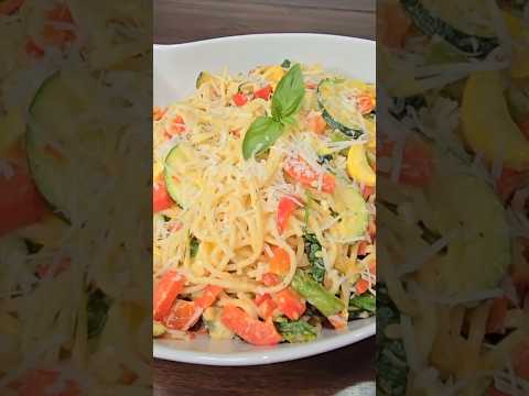 Make Pasta Primavera to use up those veggies! | Easy 1 pan recipe | #happilyhomecooking