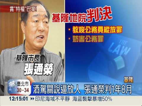 酒駕關說逼放人 張通榮判1年8月
