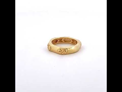 Modern 925 sterling silver gold plated designer band ring