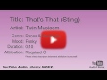 That S That Sting Twin Musicom Dance Electronic Funky YouTube Audio Library BGM