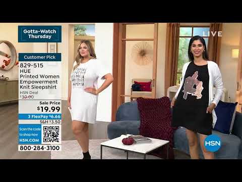 HUE Printed Women Empowerment Knit Sleepshirt