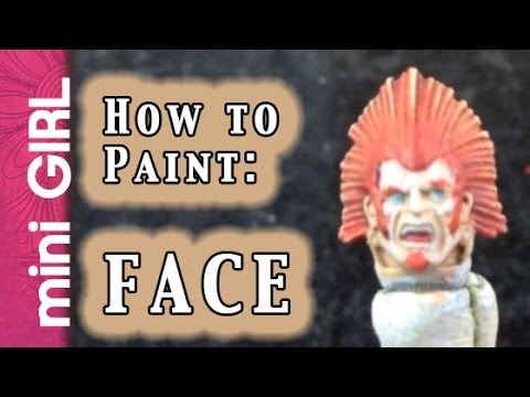 miniGIRL #41: How to Paint a Face on Miniature - Easy Tutorial