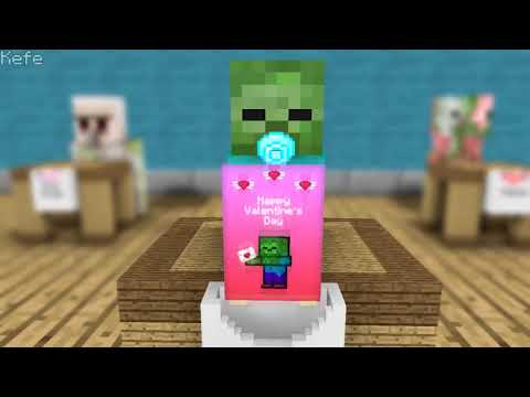 BABY Monster School: Valentine's Day CHALLENGE - Minecraft Animation