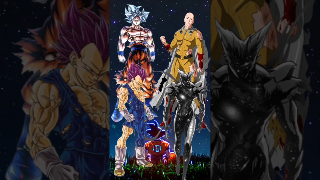 Goku & Vegeta 🆚 Saitama & Garou #goku #saitama #vegeta #garou #shorts