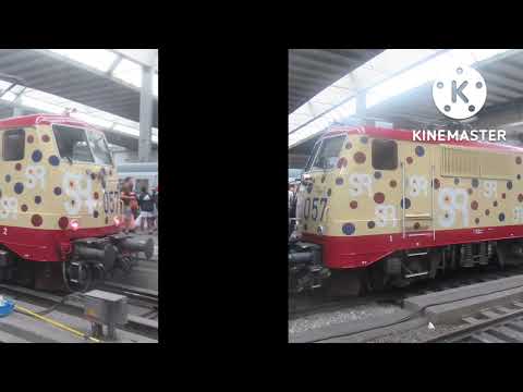 DER BESONDERE ZUG: SMART-RAIL 111 057 MIT 9€-TICKET-ZUSATZ-ZUG IM MÜNCHNER HBF