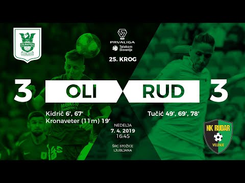 25.krog: Olimpija - Rudar 3:3 ; Prva liga Telekom Slovenije 2018/2019