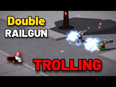 Trolling With DOUBLE RAILGUNS | The Strongest Battlegrounds