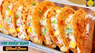 vegetable tacos recipe | indian tacos recipe | wheat tacos recipe | crispy potato tacos | desi style