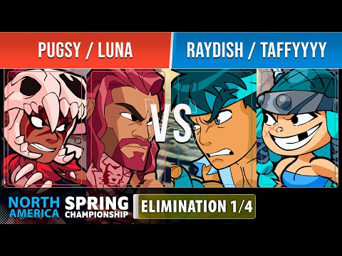 Pugsy & Luna VS Raydish & Taffyyyy - Elimination 1/4 - NA - Brawlhalla Spring Championship 2022