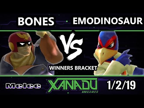 S@X 283 SSBM - emoDinosaur (Falco) Vs. Bones (Captain Falcon) Smash Melee Winners Round 2