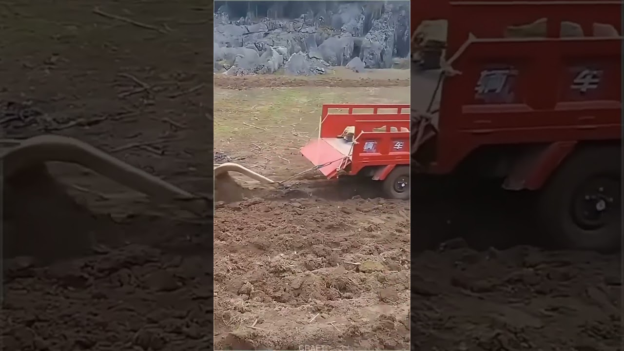 3-Wheel Plow Fun: Traditional Farming in Action